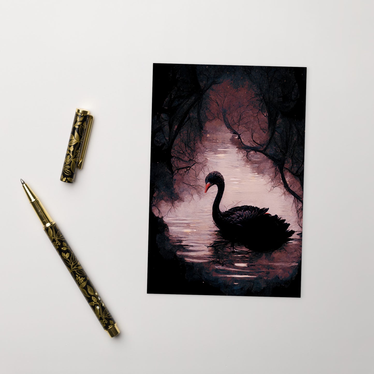 Swan of Tuonela / Art Postcard
